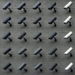 assorted-color security cameras