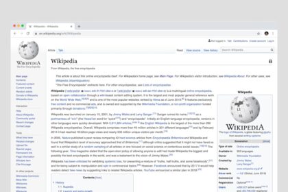 Wikipedia page screenshot