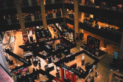 a high angle view of a building