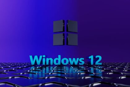 a purple and blue background with the words windows 12 on it
