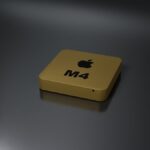 a yellow box with a black m4 logo on it