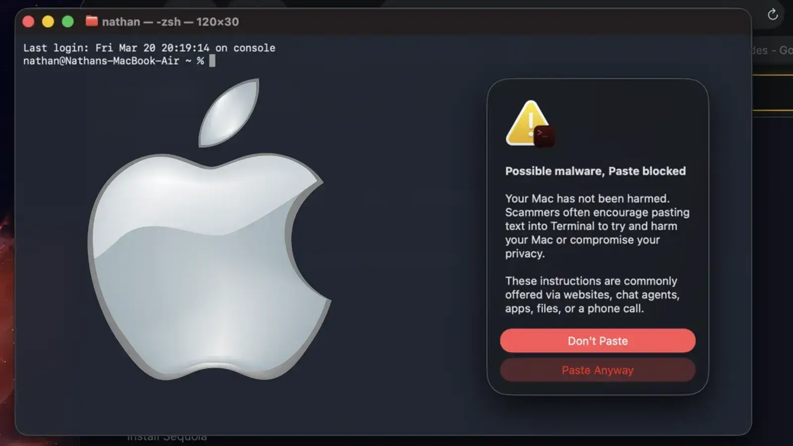 macOS, ClickFix, Apple security