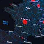 blue and white abstract painting