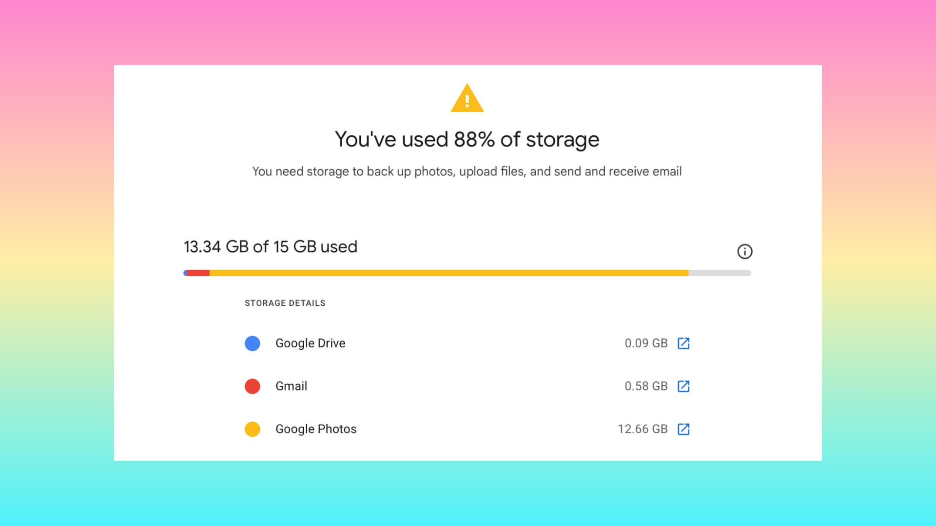 gmail, google storage, cloud storage