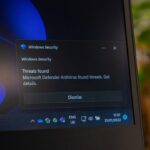 the screen of a laptop with the windows security button highlighted