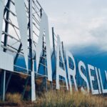 a large white sign