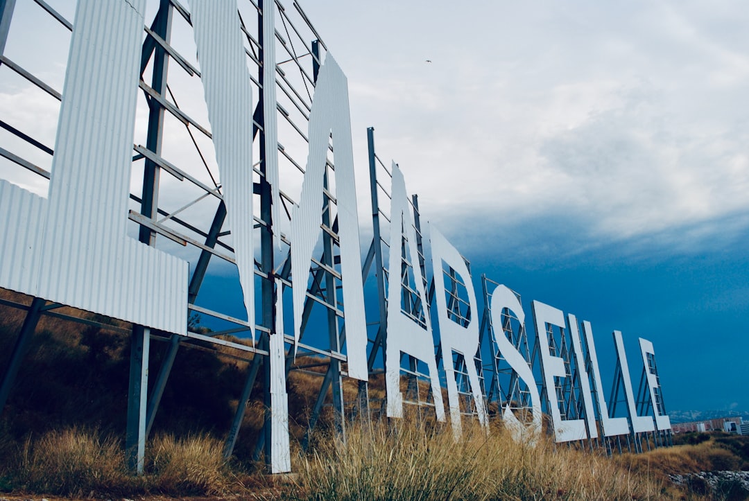 a large white sign