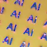 the letters are made up of different colors