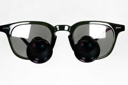 a pair of sunglasses with a black lens
