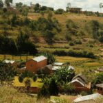 A view of a small village on a hill