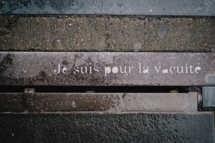 A bench that has writing on it
