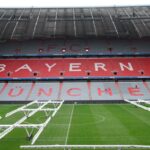 A soccer field with the name of the team on it