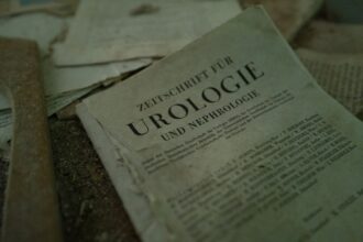 An old german medical textbook on urology.