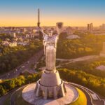 the statue of christ in the center of a city