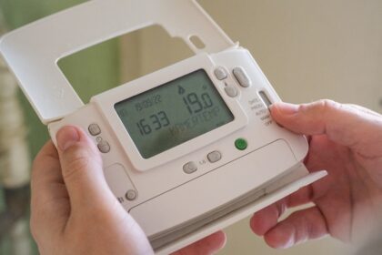 a person holding a device