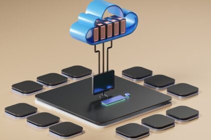3D render of cloud computing concept