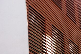 a close up of a building with a lot of windows