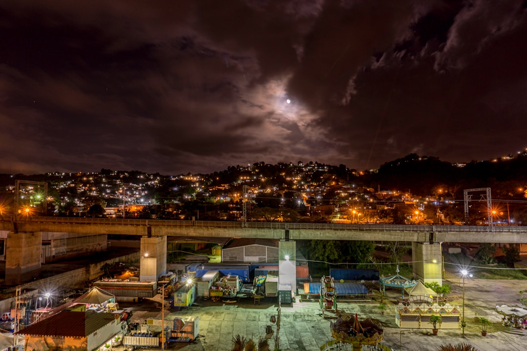 city with high rise buildings during night time