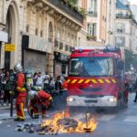 a fire truck on fire
