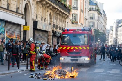 a fire truck on fire