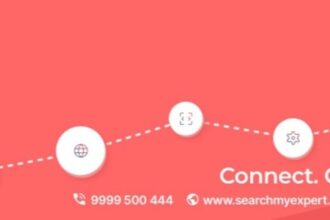 a red background with a line of white circles