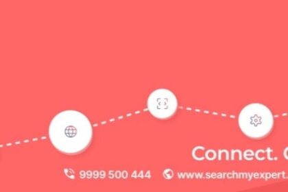 a red background with a line of white circles