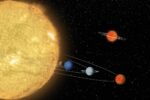 an artist's rendering of the solar system