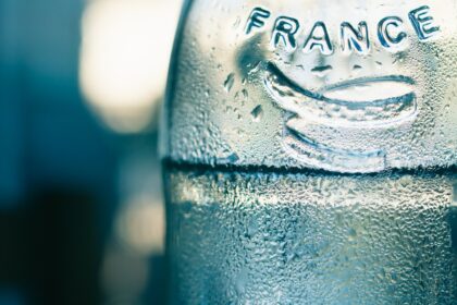 clear glass bottle with water droplets