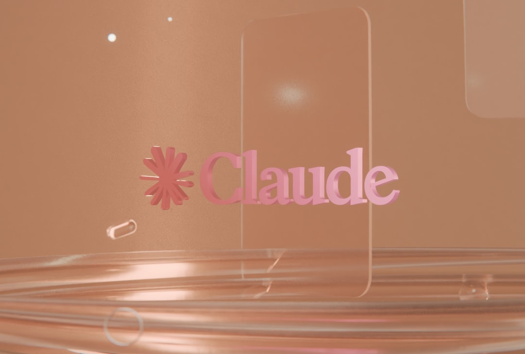 Pink claude logo with asterisk on a peach background.