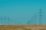 power lines on a field