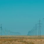 power lines on a field