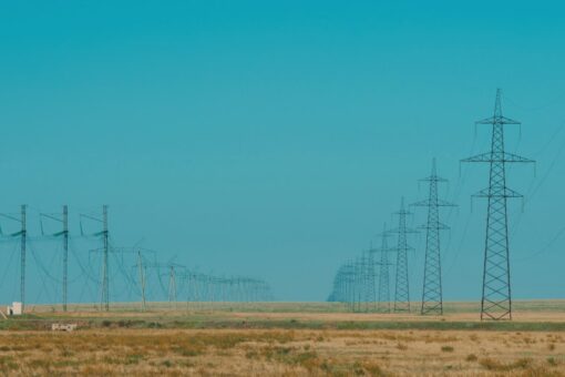 power lines on a field