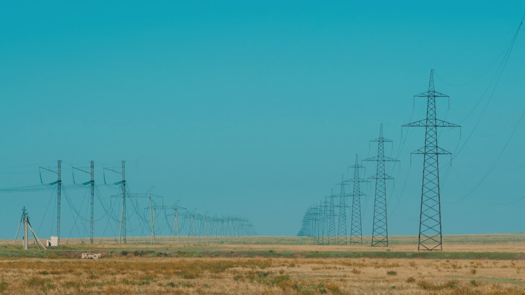 power lines on a field